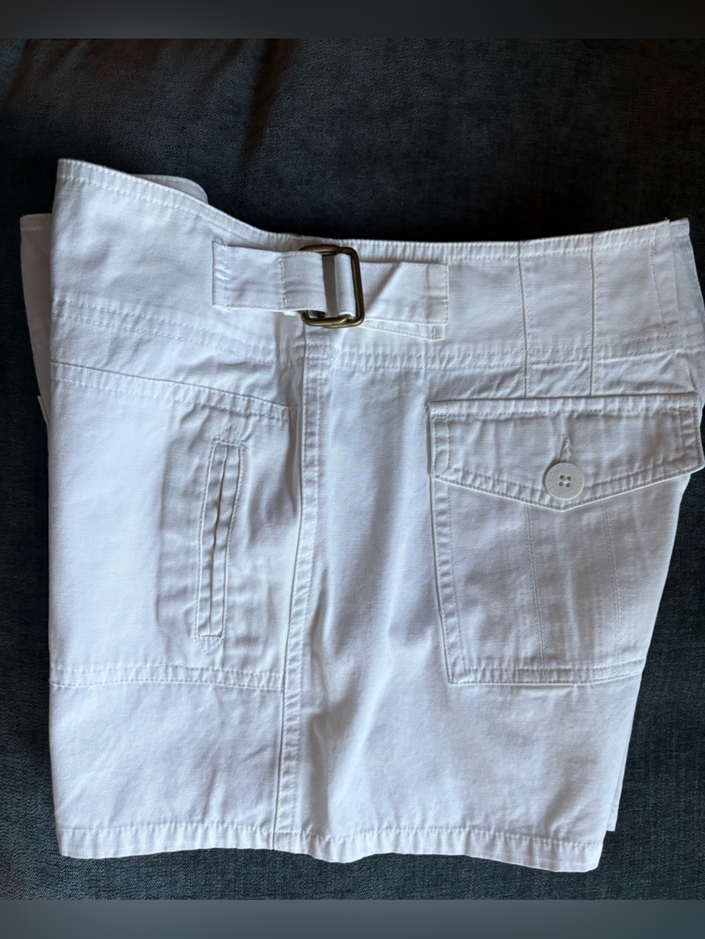 Casual Corner White Cargo Shorts with Belt